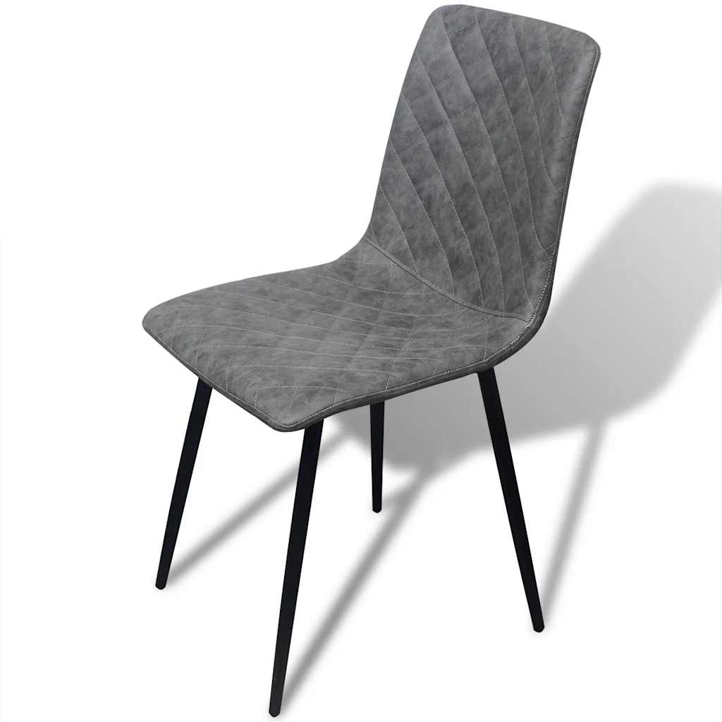 Dining Chairs 6 pcs Grey Faux Leather