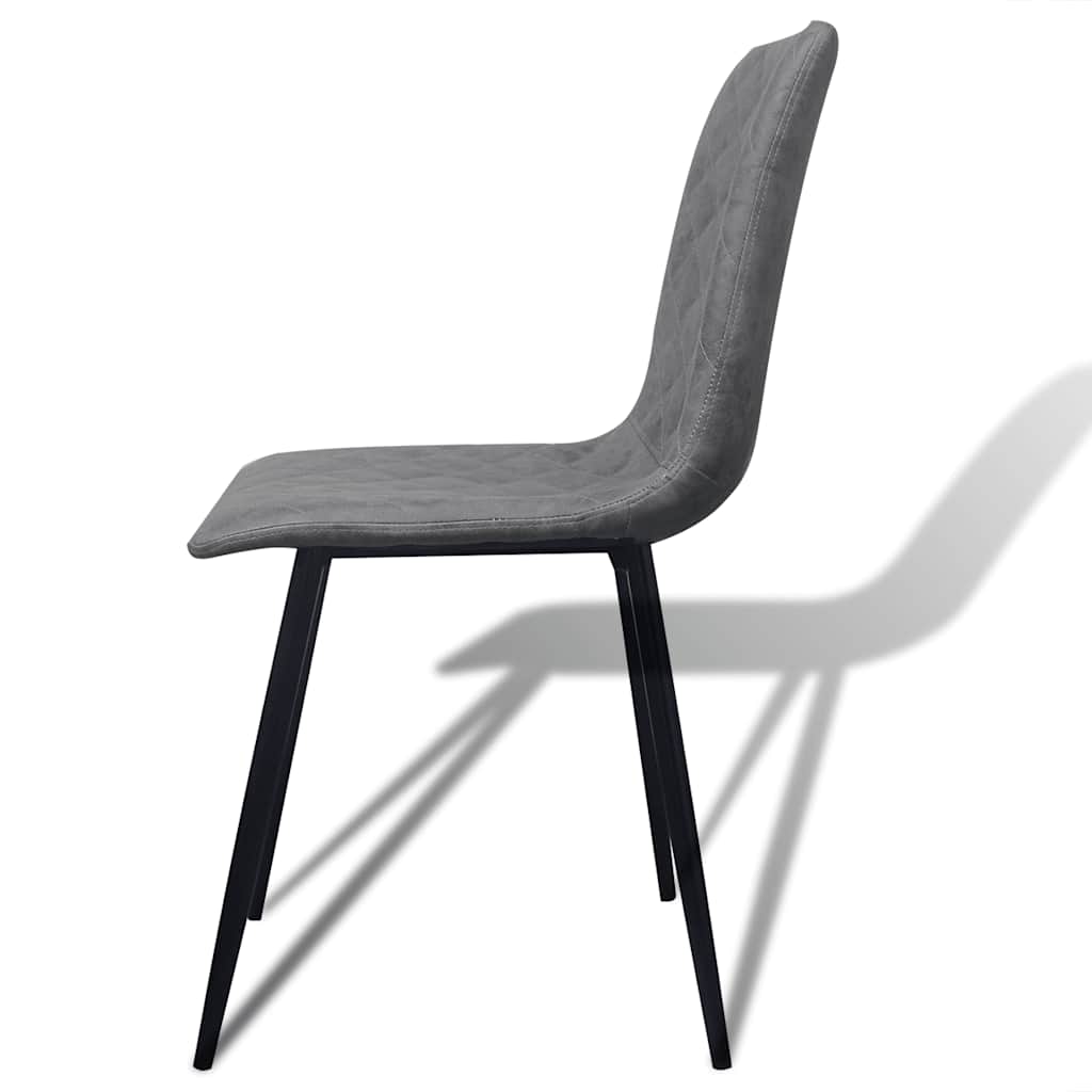Dining Chairs 6 pcs Grey Faux Leather