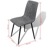Dining Chairs 6 pcs Grey Faux Leather