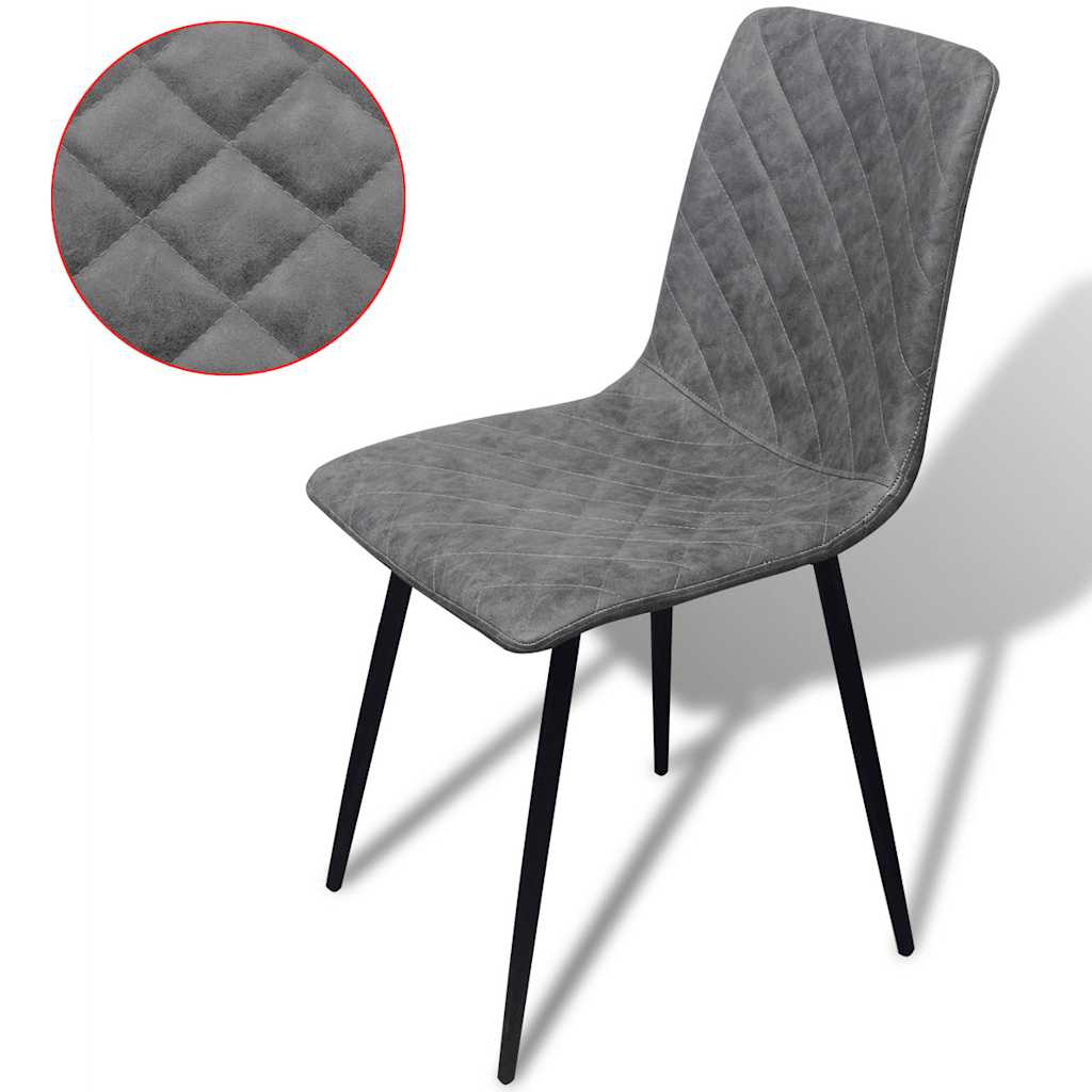 Dining Chairs 6 pcs Grey Faux Leather
