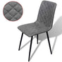 Dining Chairs 6 pcs Grey Faux Leather