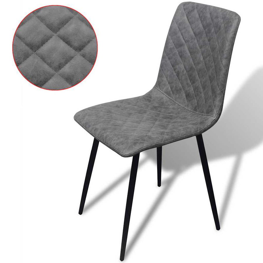 Dining Chairs 6 pcs Grey Faux Leather