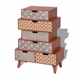 Side Cabinet 6 Drawers Brown