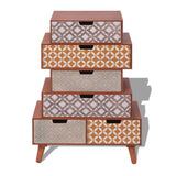 Side Cabinet 6 Drawers Brown