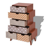 Side Cabinet 6 Drawers Brown - Top-Down View