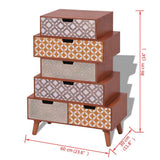 Side Cabinet 6 Drawers Brown