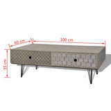 Coffee Table 100x60x35 cm Grey - 45-Degree Angle
