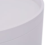 Side Table with Serving Tray Round 39.5x44.5 cm White - 45-Degree Angle