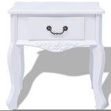 Bedside Cabinets 2 pcs MDF White - Side View