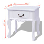 Bedside Cabinets 2 pcs MDF White