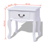 Bedside Cabinets 2 pcs MDF White - 45-Degree Angle