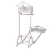 Clothing Rack with Cabinet Wood White - Front View
