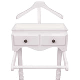 Clothing Rack with Cabinet Wood White - Side View