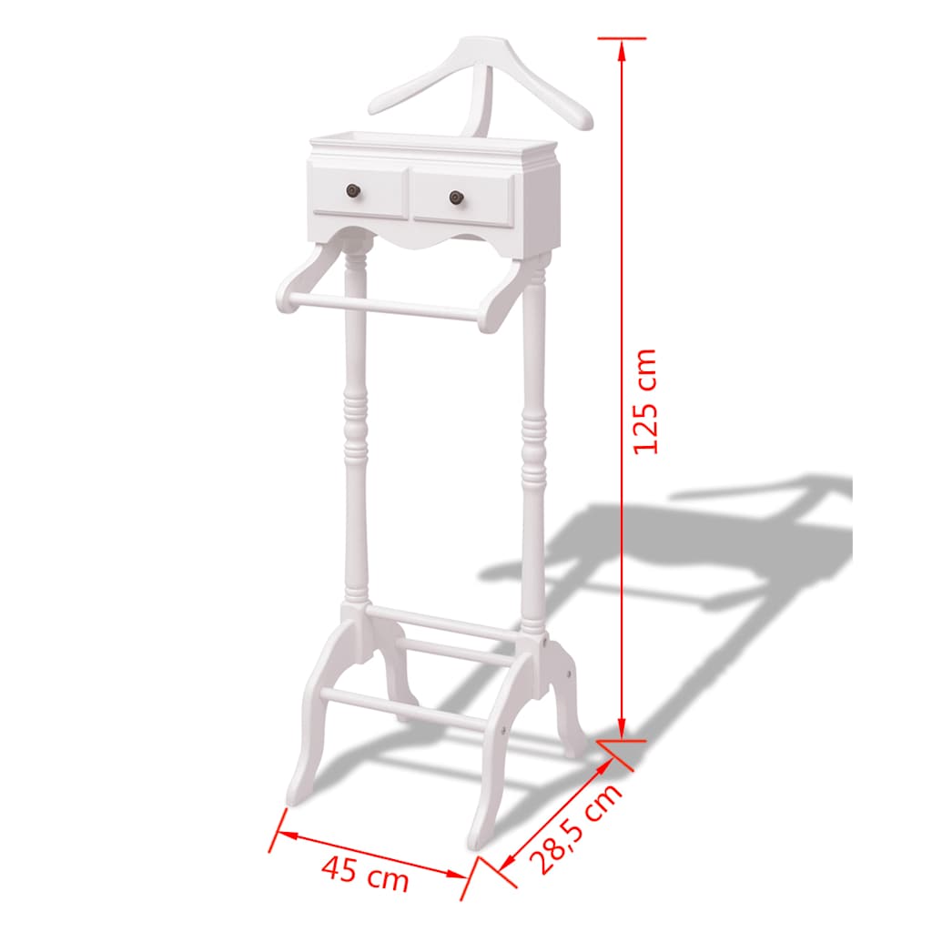 Clothing Rack with Cabinet Wood White