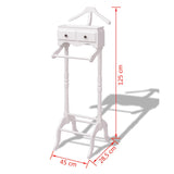 Clothing Rack with Cabinet Wood White