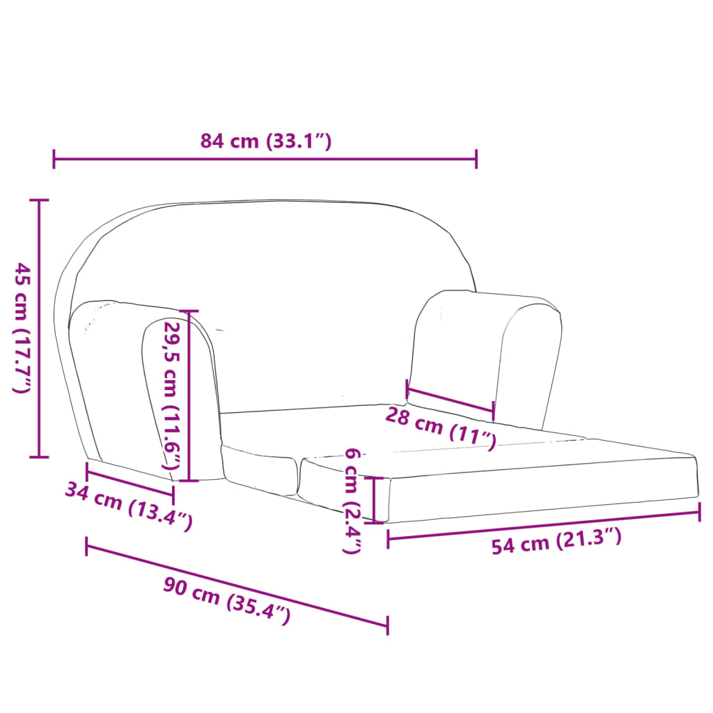 Kids' Flip-Out Lounge Chair Light Grey