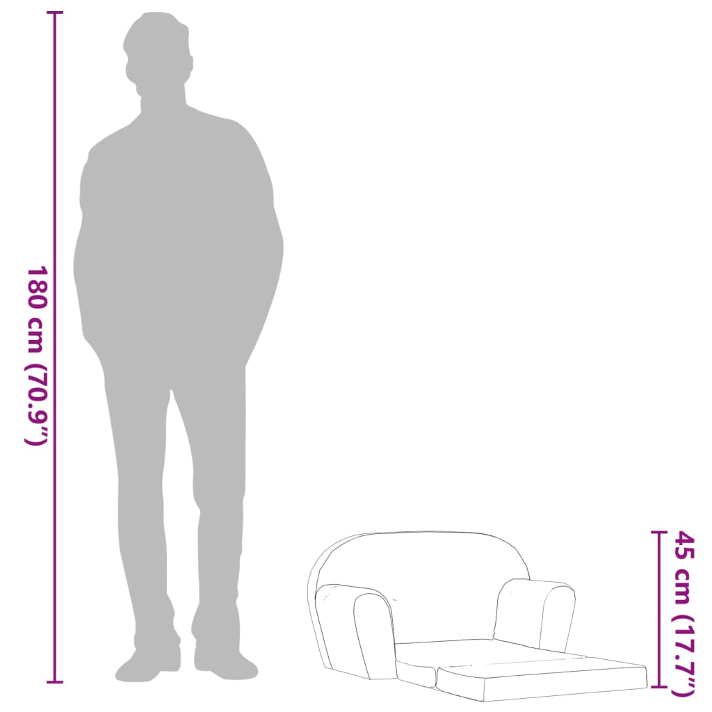 Kids' Flip-Out Lounge Chair Light Grey