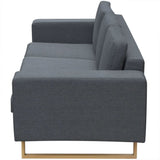 2-Seater and 3-Seater Sofa Set Dark Grey - Close-Up Angle