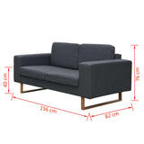 2-Seater and 3-Seater Sofa Set Dark Grey - Low Angle