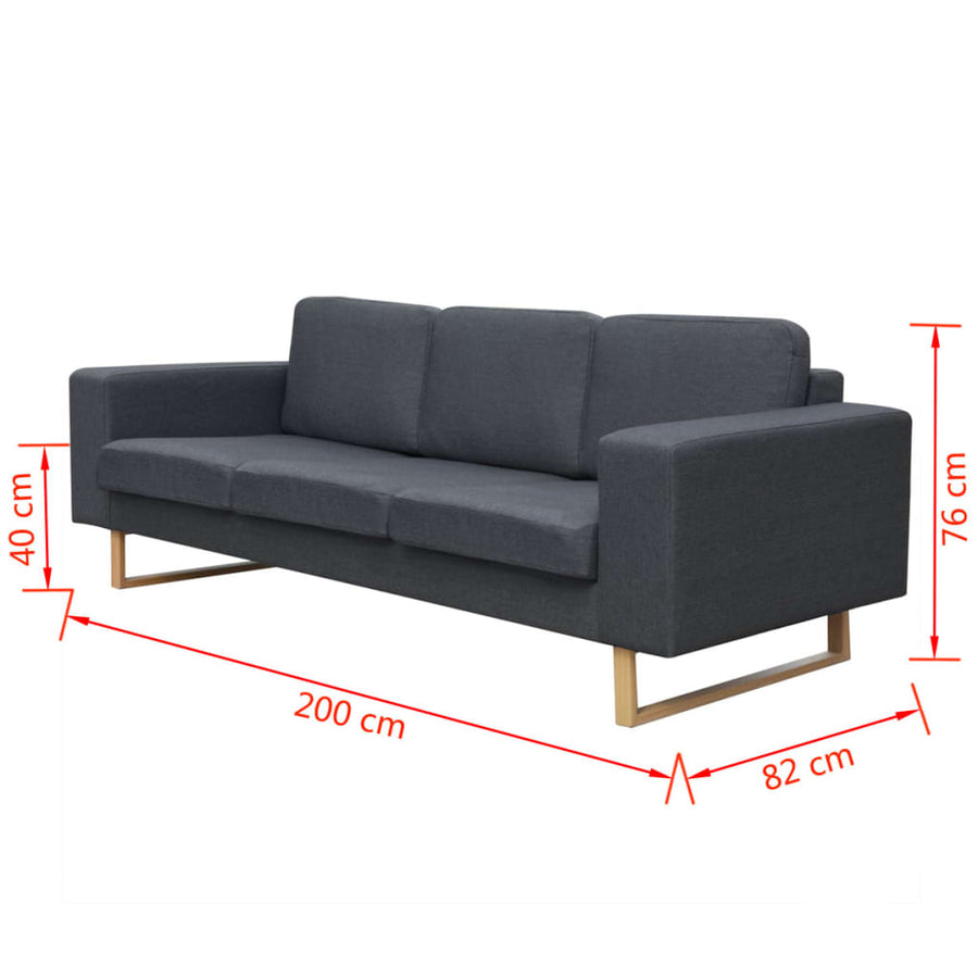 2-Seater and 3-Seater Sofa Set Dark Grey