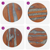 Coffee Table Teak Resin 60 cm - Rear View