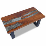 Coffee Table Teak Resin 100x50 cm - Front View