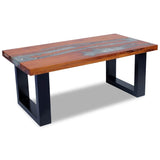 Coffee Table Teak Resin 100x50 cm - 45-Degree Angle