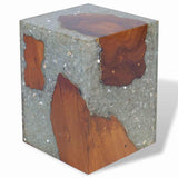Stool Solid Teak Wood and Resin - 45-Degree Angle