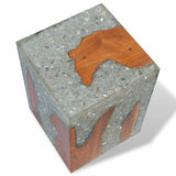 Stool Solid Teak Wood and Resin - Low Angle