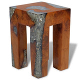 Stool Solid Teak Wood and Resin - 45-Degree Angle