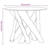 Coffee Table Solid Teak 60 cm - Close-Up Angle