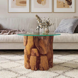 Coffee Table Solid Teak Driftwood 60 cm - Side View
