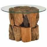 Coffee Table Solid Teak Driftwood 60 cm - Top-Down View