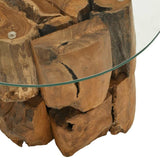 Coffee Table Solid Teak Driftwood 60 cm - Rear View