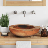 Basin Solid Teak 45 cm - Side View