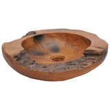 Basin Solid Teak 45 cm - Rear View