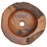 Basin Solid Teak 45 cm - Low Angle