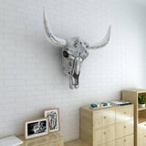 Skull Head Decoration Wall-Mounted Aluminium Silver - Side View