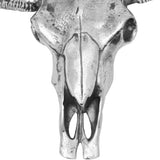 Skull Head Decoration Wall-Mounted Aluminium Silver - Rear View