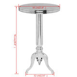 Side Table Round Aluminium Silver - Top-Down View
