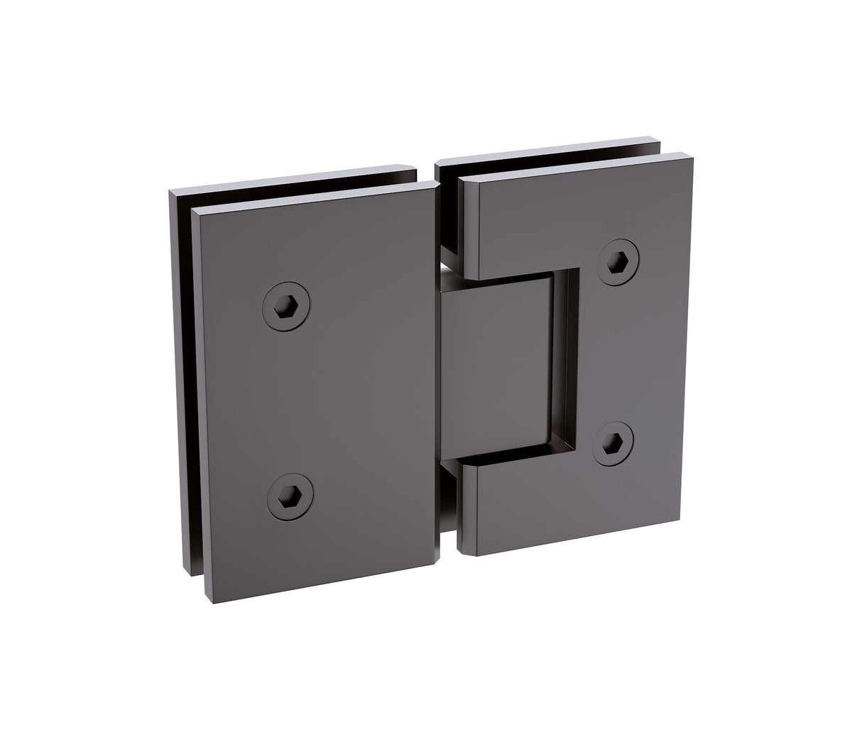 100x100cm Corner Frameless Shower Screen with Gunmetal U-Brackets and SS Hinges, Square Double Pull Handle