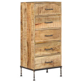 Chest of Drawers 45x35x106 cm Solid Mango Wood - Close-Up Angle
