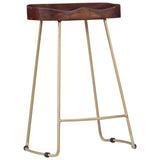 Gavin Bar Stools 2 pcs Solid Mango Wood - Front View
