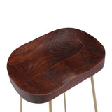 Gavin Bar Stools 2 pcs Solid Mango Wood - Rear View