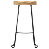 Gavin Bar Stools 2 pcs Solid Mango Wood - Side View