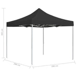 Professional Folding Party Tent Aluminium 3x3 m Anthracite - Rear View