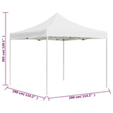 Professional Folding Party Tent Aluminium 3x3 m White - Rear View