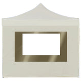 Professional Folding Party Tent with Walls Aluminium 3x3 m Cream - 45-Degree Angle