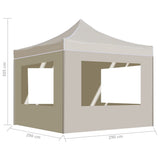 Professional Folding Party Tent with Walls Aluminium 3x3 m Cream - Extra Image