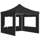 Professional Folding Party Tent with Walls Aluminium 3x3 m Anthracite - Front View